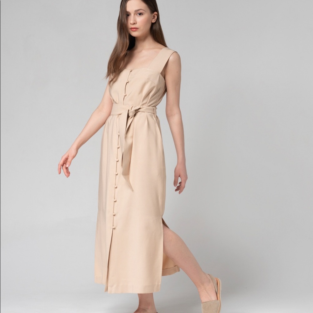 ELEGANT CASUAL DRESS, Midi, Viscose Sleeveless Tank Dress Formal Cocktail.Size L